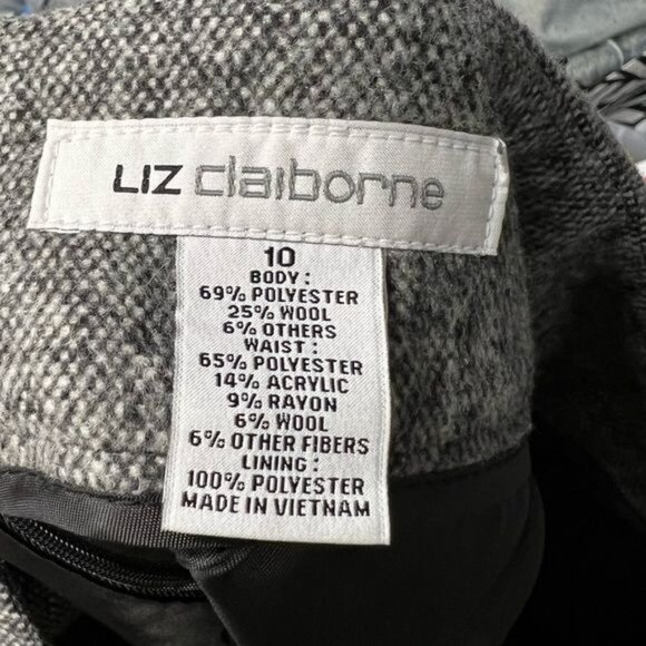 Liz Claiborne Black And Sparkle Tweed Wool Blend Pencil Skirt - Picture 6 of 8